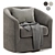 Elegant Swivel Barrel Chair - 3 Color Options 3D model small image 2