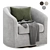 Elegant Swivel Barrel Chair - 3 Color Options 3D model small image 3