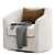 Elegant Swivel Barrel Chair - 3 Color Options 3D model small image 4