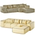 Modular Light Upholstered Sectional 3D model small image 3