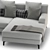 Elegant Corner Sofa in Portofino 3D model small image 3