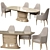 Luxury Contemporary Designer Dining Set 3D model small image 1