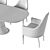 Luxury Contemporary Designer Dining Set 3D model small image 7