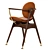 Modern Circle Dining Chair with Arms 3D model small image 2
