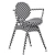 Modern Circle Dining Chair with Arms 3D model small image 4