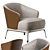 Luxury Leather Lounge Armchair 3D model small image 1