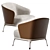 Luxury Leather Lounge Armchair 3D model small image 2