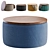 Elegant Blue Textile Pouffe Divan 3D model small image 1