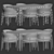  196 Canto Dining Set Upholstered 3D model small image 2