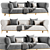 Elegant Nuez Sofa Set 3D model small image 1