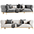 Elegant Nuez Sofa Set 3D model small image 2