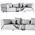 Elegant Nuez Sofa Set 3D model small image 3