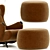 Luxury Cadillac Armchair with Pouf 3D model small image 9