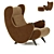 Luxury Cadillac Armchair with Pouf 3D model small image 15