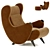 Luxury Cadillac Armchair with Pouf 3D model small image 19