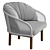 Modern Fabric Garden Armchair 3D model small image 3