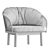 Modern Fabric Garden Armchair 3D model small image 5