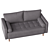 Hudson Fabric Sofa with Solid Wood Legs 3D model small image 4