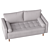 Hudson Fabric Sofa with Solid Wood Legs 3D model small image 5