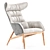 Modern Elegance Fabric Leather Armchair 3D model small image 1