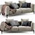 Modern Flexform Romeo 2-Seater Sofa 3D model small image 1