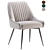 Modern Fabric Dining Chair Black Metal Legs 3D model small image 1