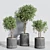 Concrete Vase Plant Collection 3D 3D model small image 3