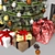 Festive Christmas Tree Fireplace 3D 3D model small image 2