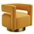 Mustard Swivel Barrel Chair: High-Class Elegance 3D model small image 1