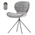 Ergonomic Modern Gray Velvet Chair 3D model small image 1