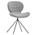 Ergonomic Modern Gray Velvet Chair 3D model small image 2