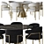 Elegant 3D Meridiani Dining Set 3D model small image 1