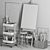 Artist Easel & Utility Cart Set 3D model small image 5