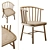  Rustic Rattan Ash Wood Chair 3D model small image 1