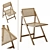 Zara Home RATTAN Hybrid Folding Chair 3D model small image 1