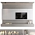 Modern 65" TV Wall Set 3D model small image 1