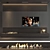 Modern 65" TV Wall Set 3D model small image 2