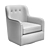 Spice Orange Mid-Back Armchair 3D model small image 4