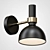 Modern Wall Sconce Black/Brushed Brass 3D model small image 2