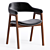 Modern Upholstered Dining Armchair 3D model small image 1