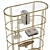 Brass-Based Shelf with Drawer 3D model small image 5