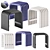 Sleek Nokk Table Stool Set 3D model small image 1