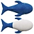 IKEA BLAVINGAD Blue Whale Plush 3D model small image 2