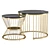 Luxury Black Gold Coffee Nesting Tables 3D model small image 1