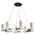 Frosted Glass Chandelier 8-Light Fixture 3D model small image 1