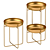 Spun Metal Plant Stand Set 3D model small image 1