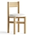 Cozy Oak Dining Chair 3D model small image 1