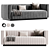 Plush Channel Tufted Velvet Sofa 3D model small image 2