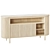 Rustic Whitewashed Wood Storage Credenza 3D model small image 2