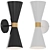 Elegant Modern Black Metal Bathroom Sconce 3D model small image 1